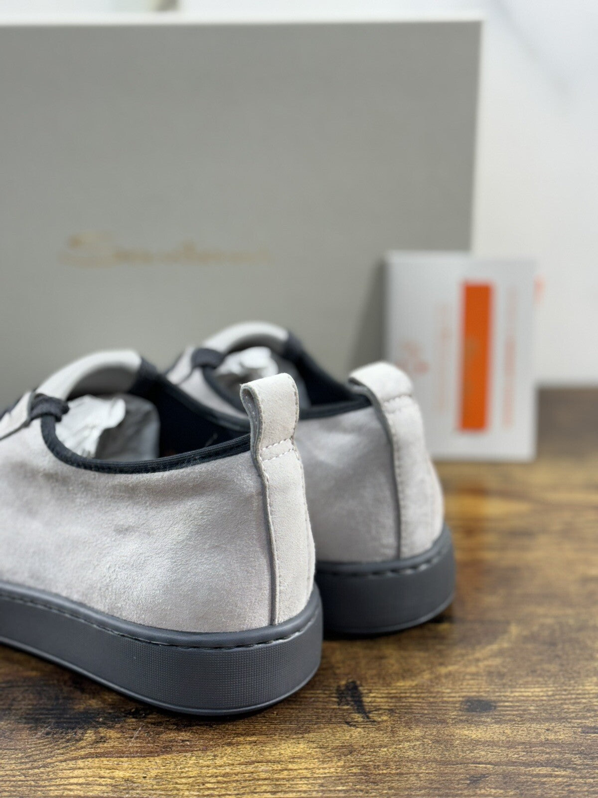 Santoni Sneaker Uomo Icon Pelle Grey Luxury Men Santoni Shoes Icon 40