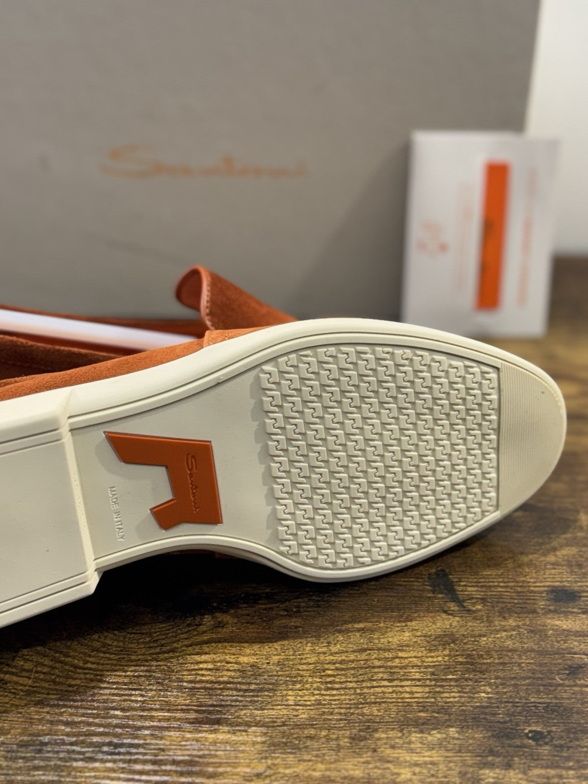 Santoni Mocassino Summer Walk Orange Suede Luxury Men Shoes Santoni Uomo 42