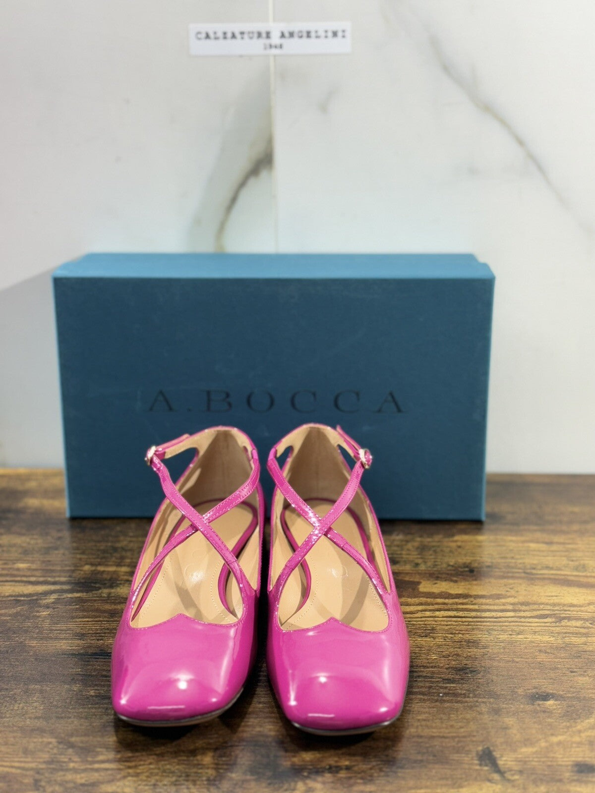 A.Bocca Two For Love Scarpa Donna Pelle Ciclamino Tacco Luxury Handmade 37