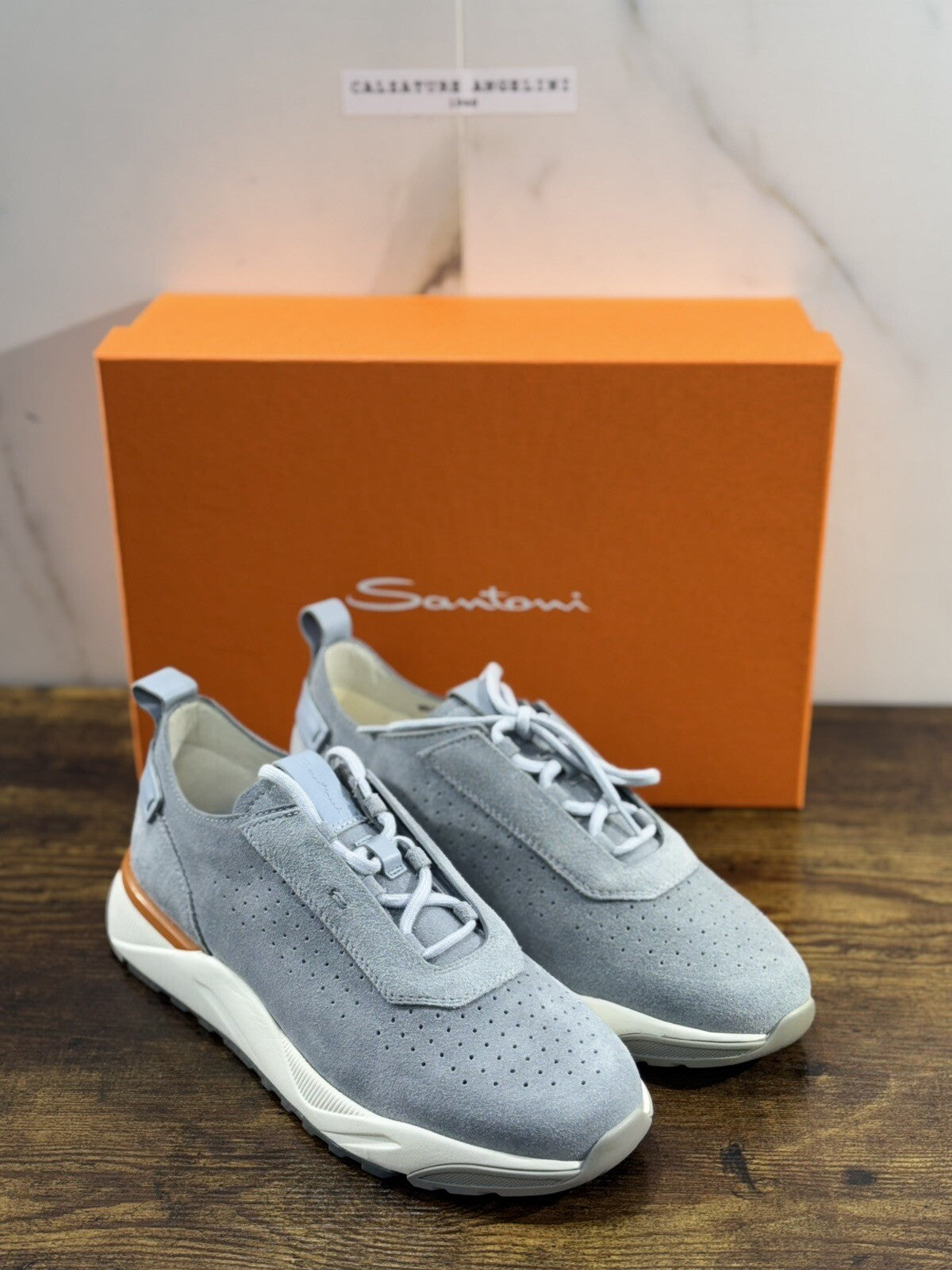Santoni Innova Sneaker Suede Grey Casual Men Shoes Santoni Innova 6