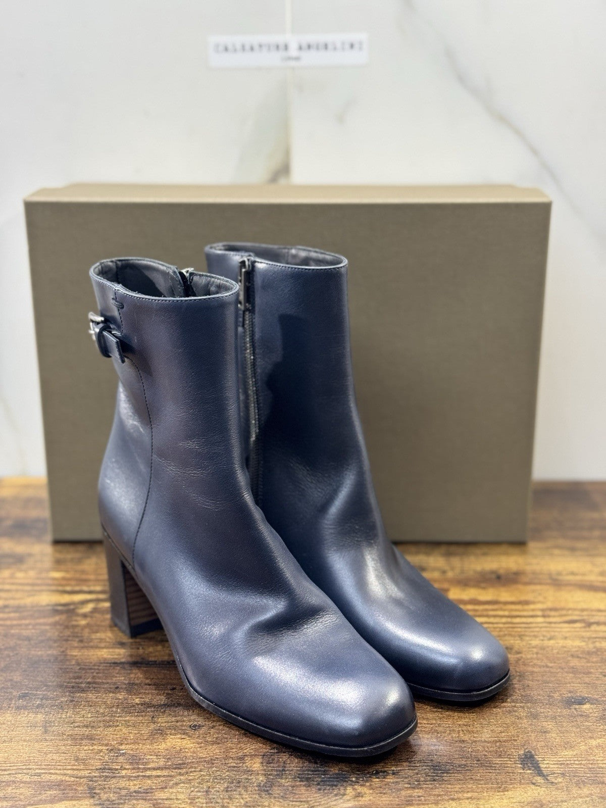 Pantanetti Stivaletto Pelle Blu Top Quality Made In Italy Pantanetti Donna 37