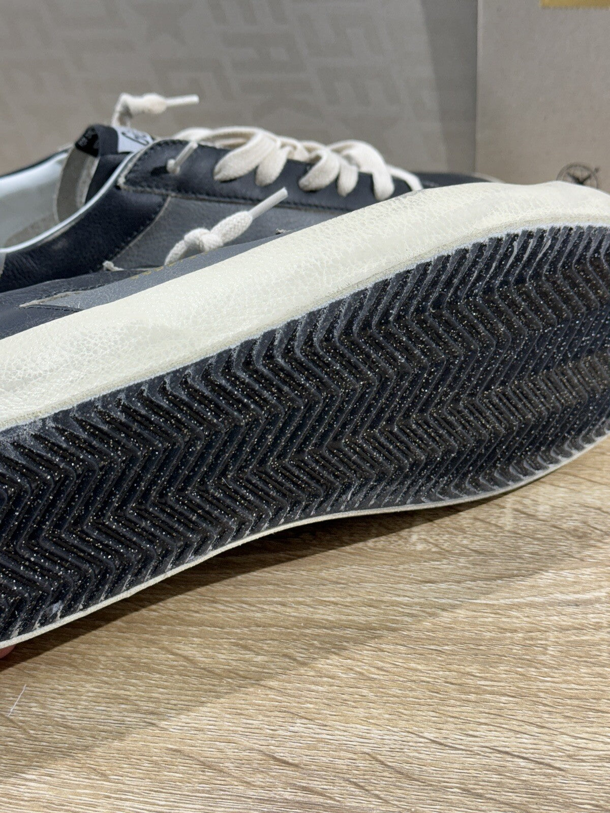 Golden Goose Sneaker Uomo Super Star Nero Grigio Pelle Luxury Men Sneaker 46