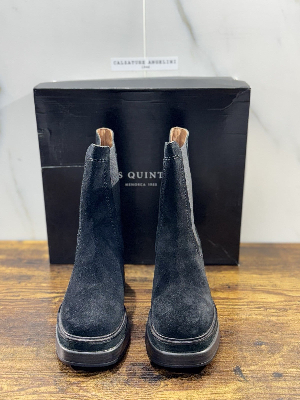 Pons Quintana Stivaletto Donna Suede Nero Con Tacco Luxury Boot 36
