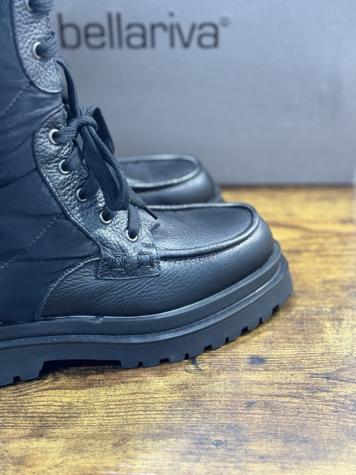 Laura Bellariva Stivale Donna Biker Pelle Nero Casual Boot 40