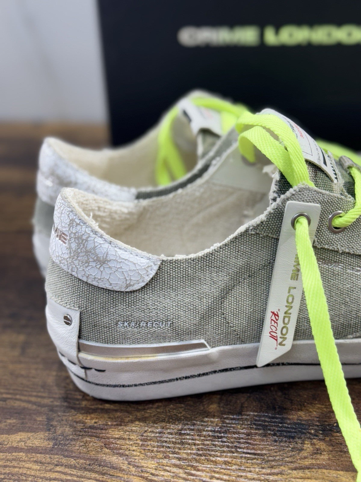 Crime London Sneaker Recut Low Canvas Verde Causal Uomo 44