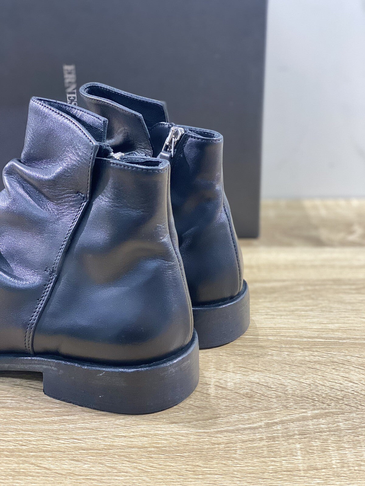 Ernesto Dolani Beatle Uomo Pelle Nero Luxury 2503 Men Boot Dolani 40