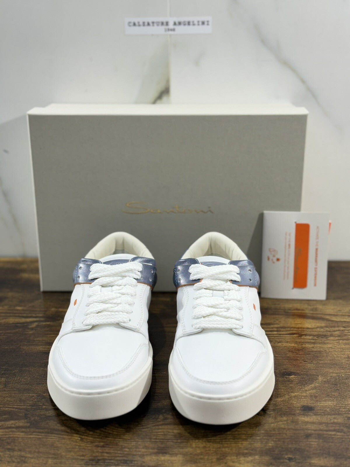 Santoni Sneaker Uomo Icon Pelle Bianca Luxury Men Santoni Shoes Icon 40
