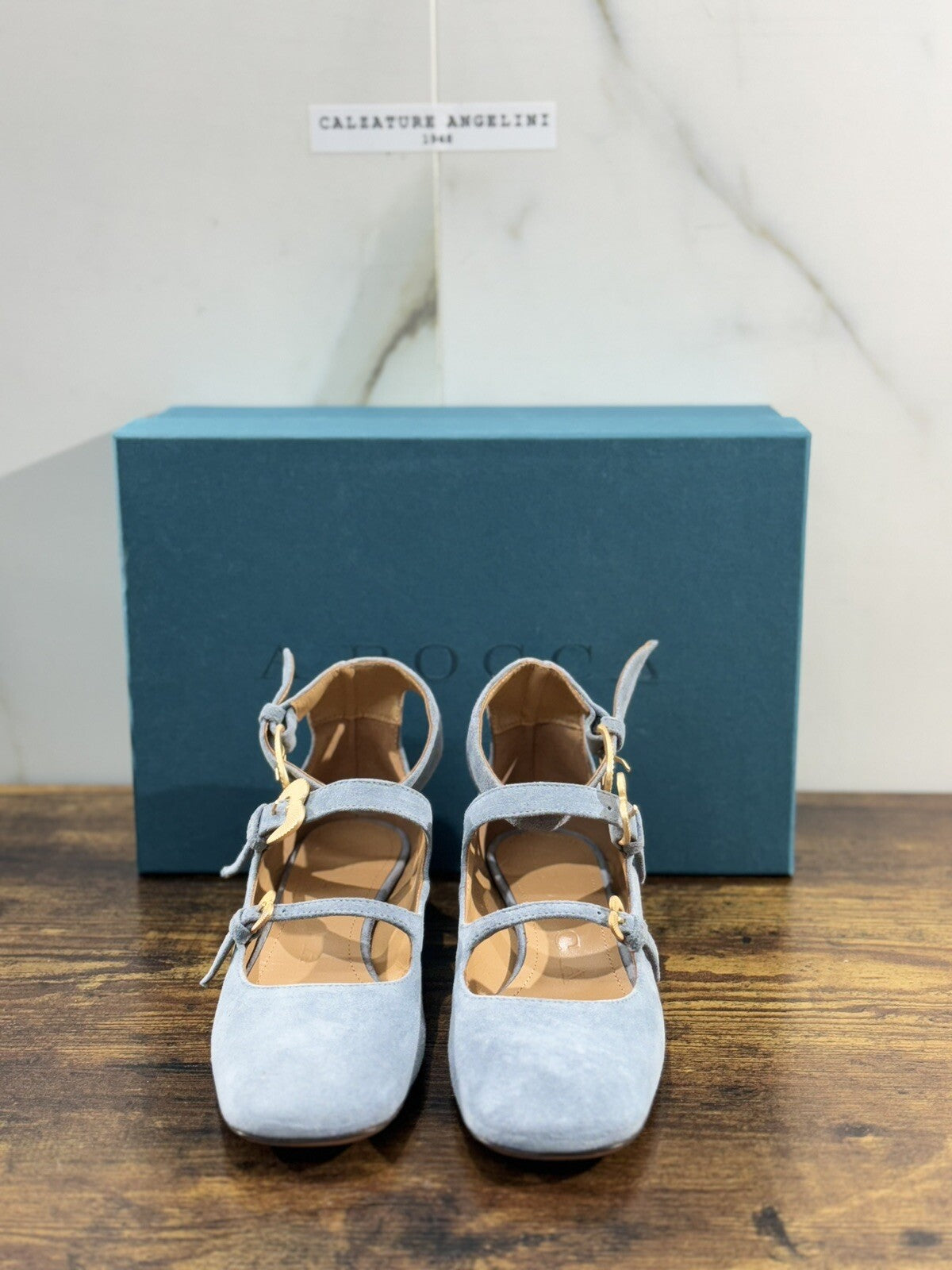 A.Bocca Two For Love Scarpa Donna Suede Celeste Con Tacco Luxury Handmade 35