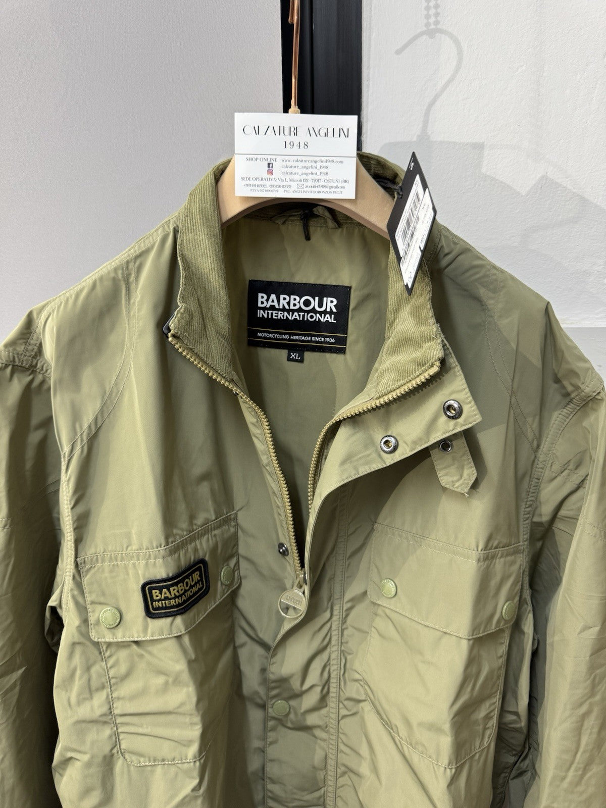 Barbour International Merton Showerproof Jacket Bleached Olive Uomo XL