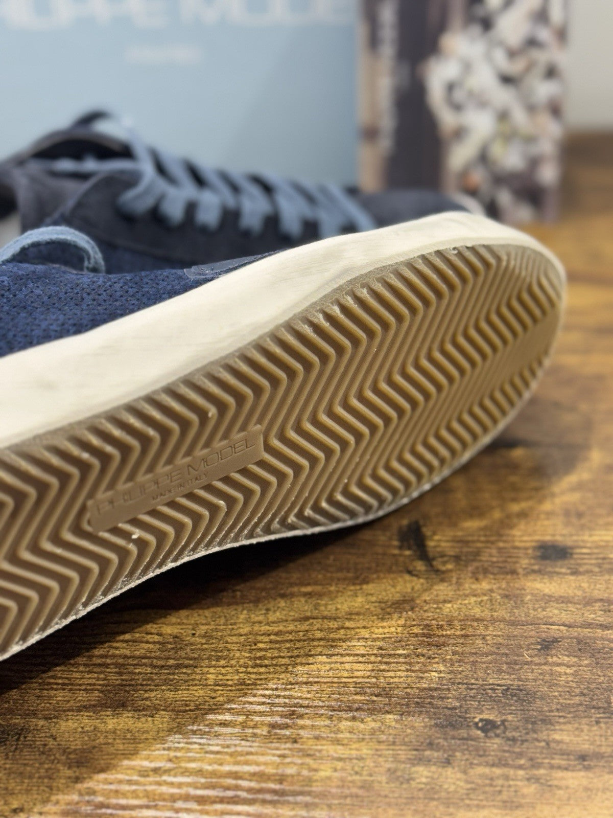 Philippe Model Sneaker Uomo Classic Low Suede Blu 44