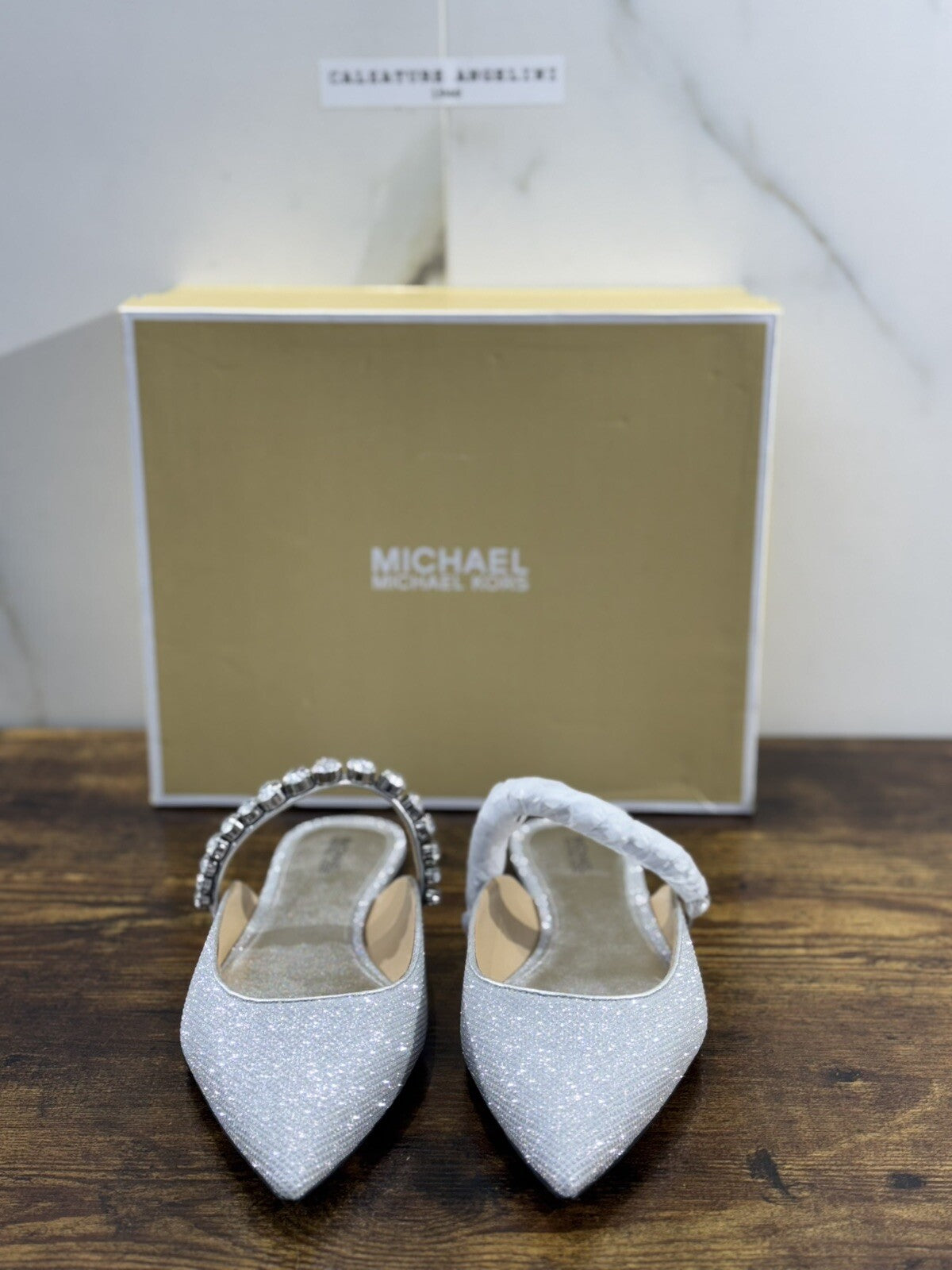 Michael Kors Jessa Flex Flat Mule Argento Causal Sandal Donna 40