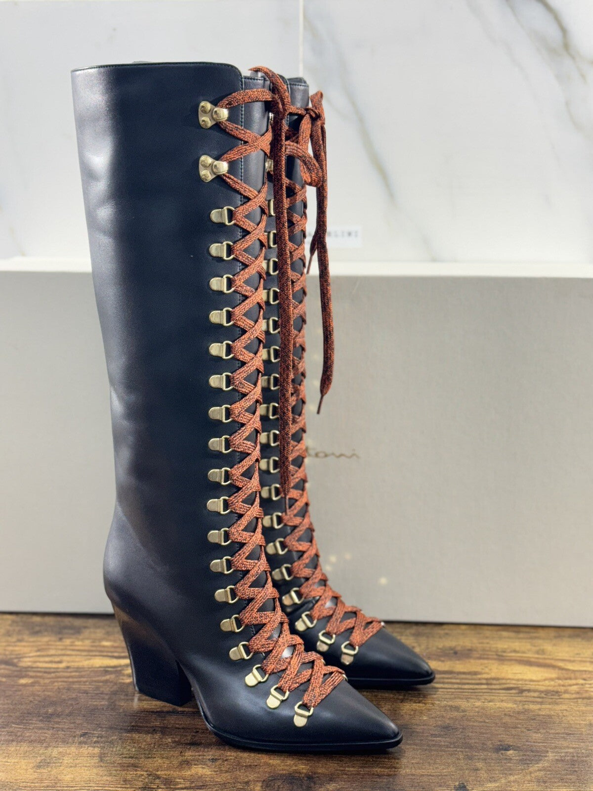 Santoni Stivale Donna Pelle Nero Casual Luxury Boot Woman Santoni 37