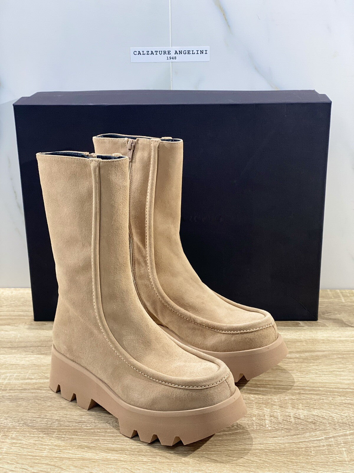 Paloma Barcelo’ stivaletto donna ivet in suede nocciola luxury boot 39