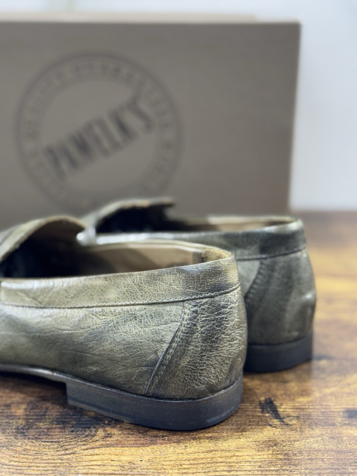 Pawelk’s Mocassino Uomo Pelle Militare Hand Made In Italy Washed 43