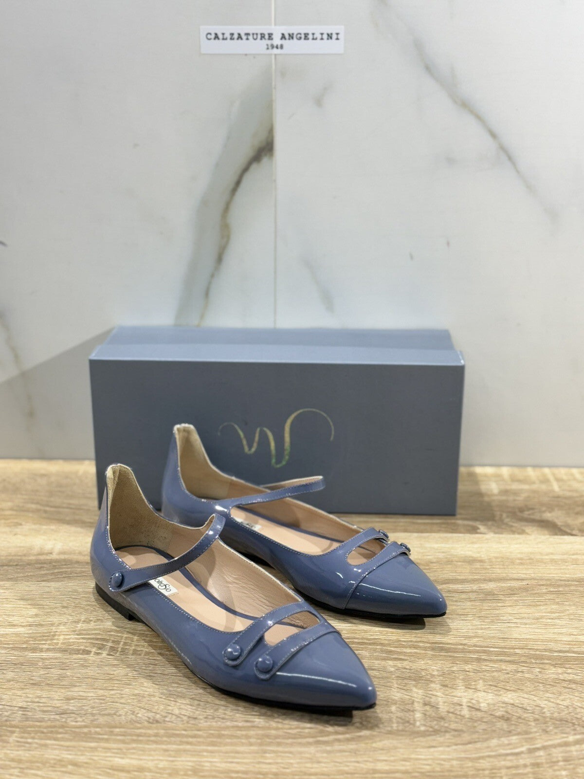Mia Moltrasio Ballerina Donna Vernice Grigia Luxury Ballet Woman Handmade 37.5