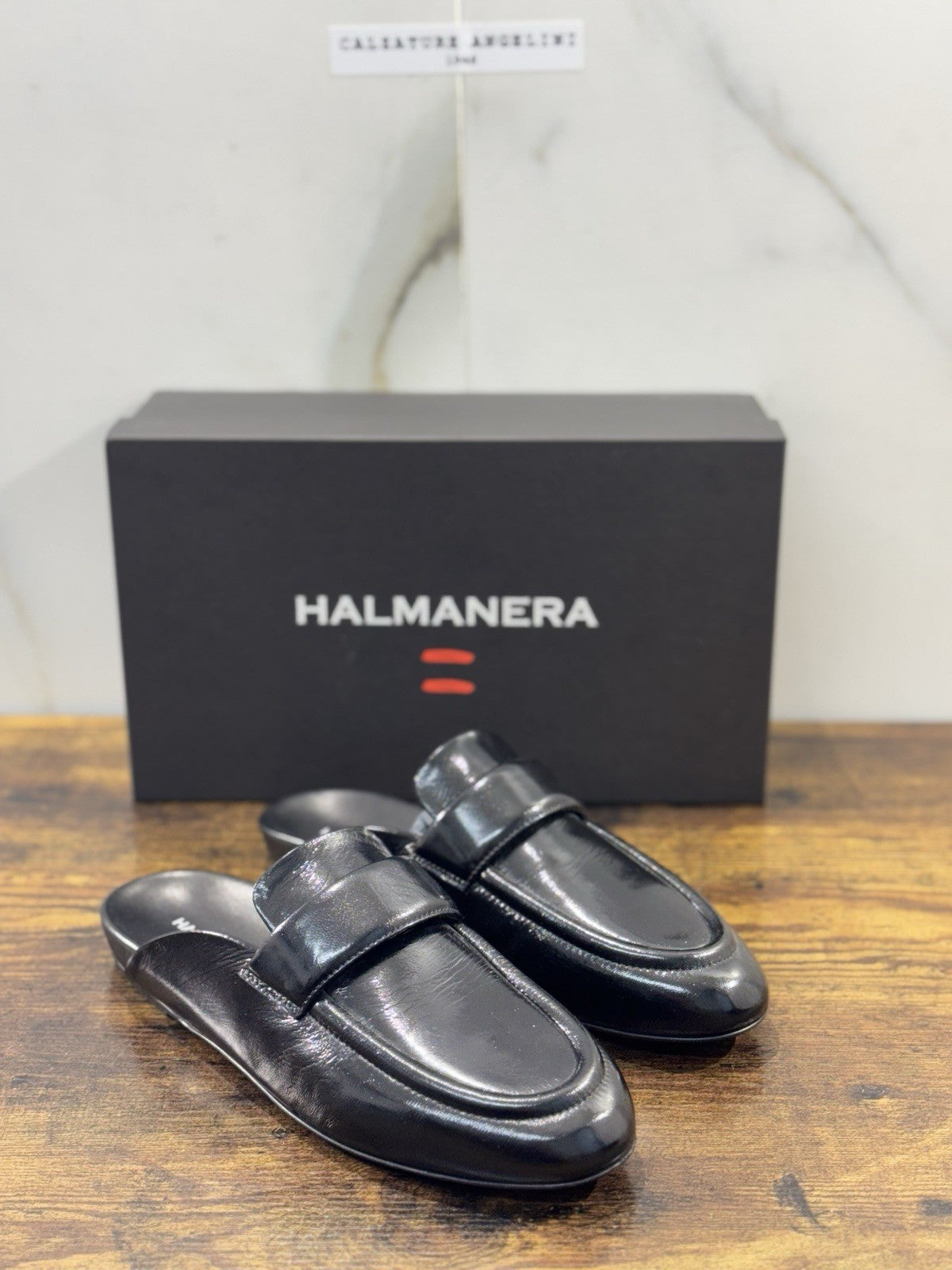 HALMANERA Sabot Pelle Nero Mules Luxury Made In Italy Donna 37