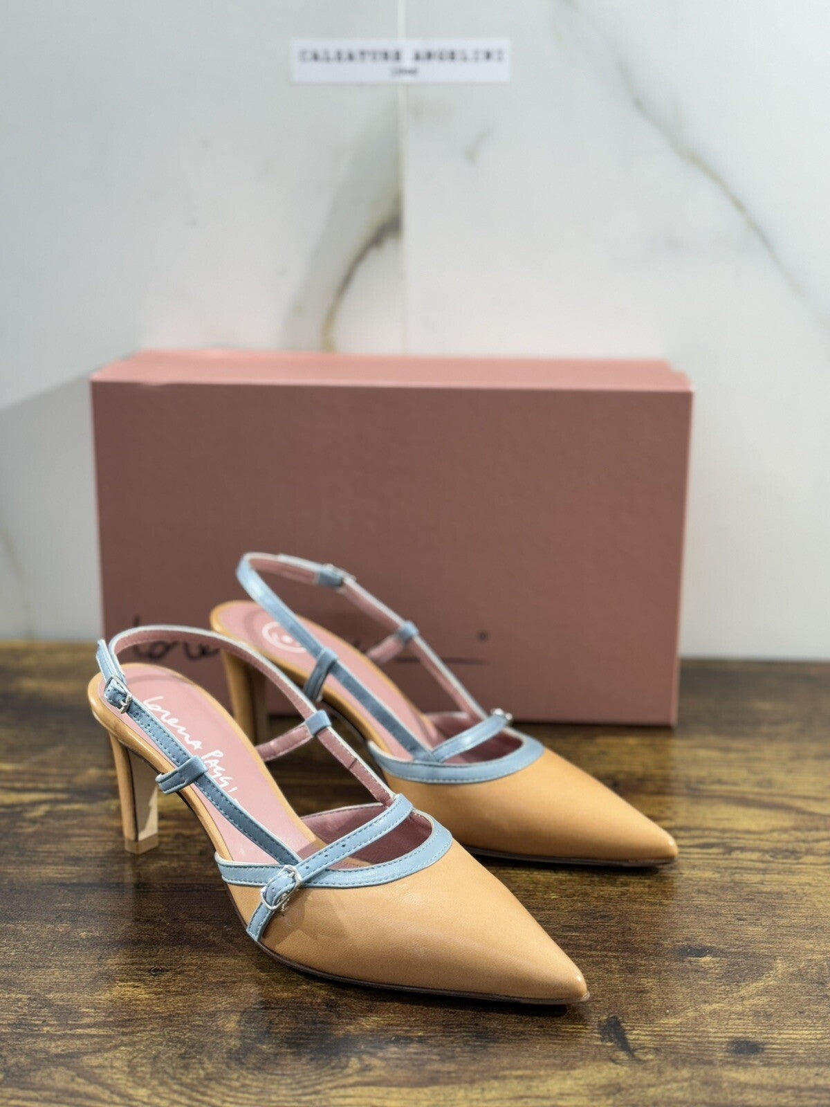 Lorena Paggi Sandalo Donna Sling Back Cuoio Super Soft Made In Italy 39