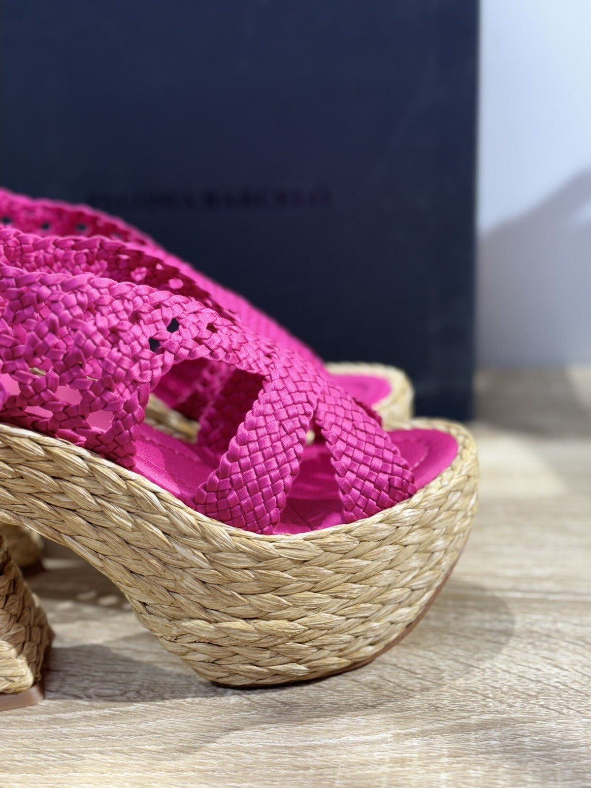 Paloma BARCELO’ Sandalo Donna Xia Pelle Intreccio Fuxia Luxury Shoes 40