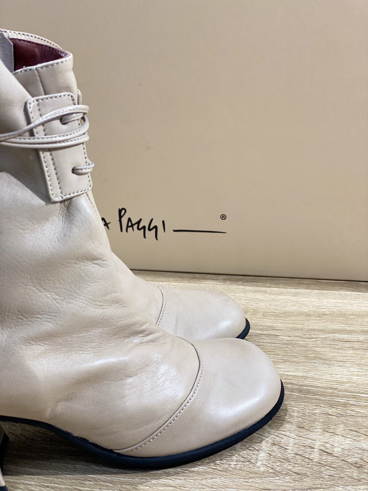 Lorena Paggi Boot donna 22505 pelle Sabbia luxury boot 39