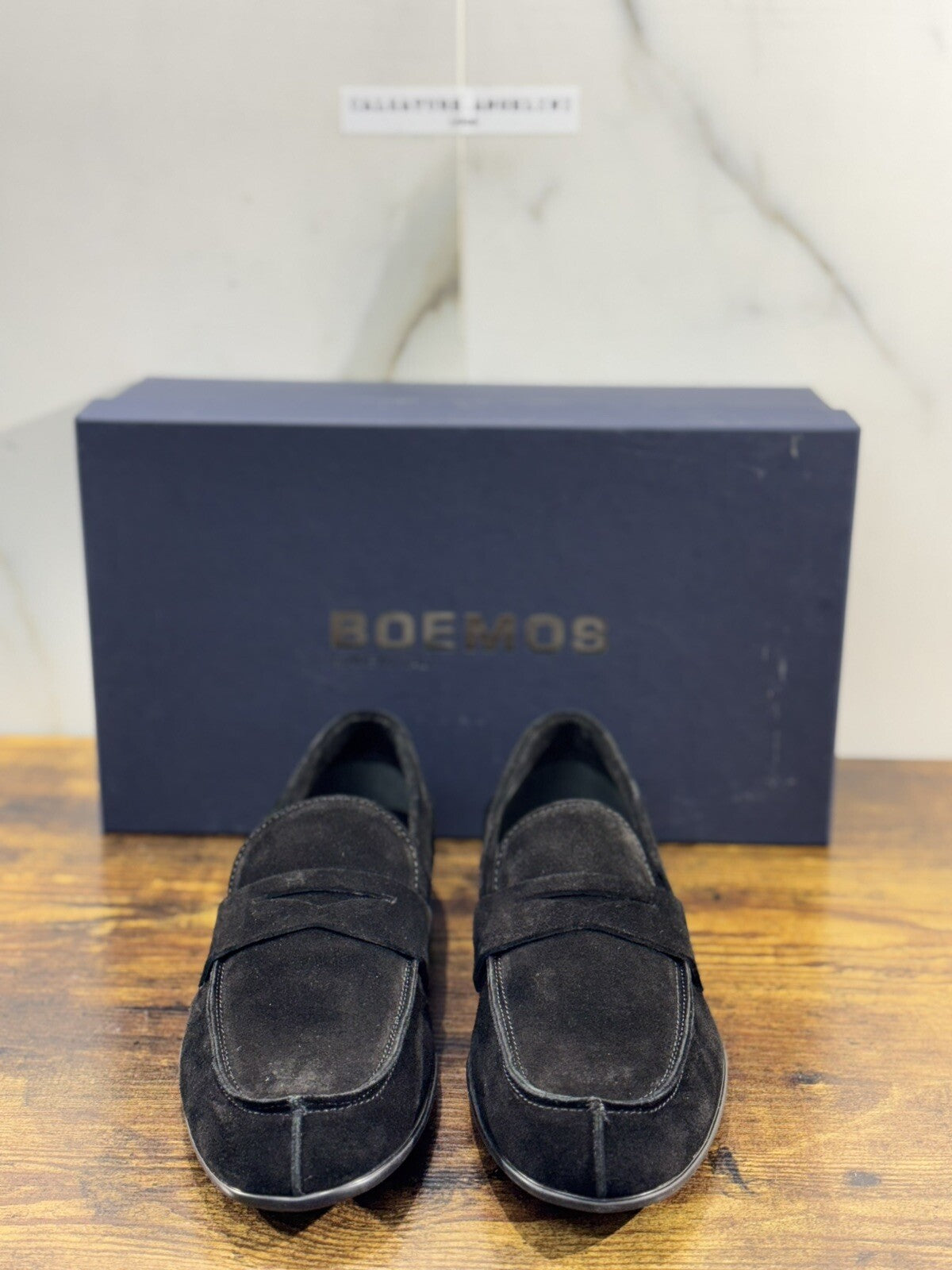 Boemos Mocassino Uomo Fondo Gomma Extra Light Suede Nero Made In Italy 44