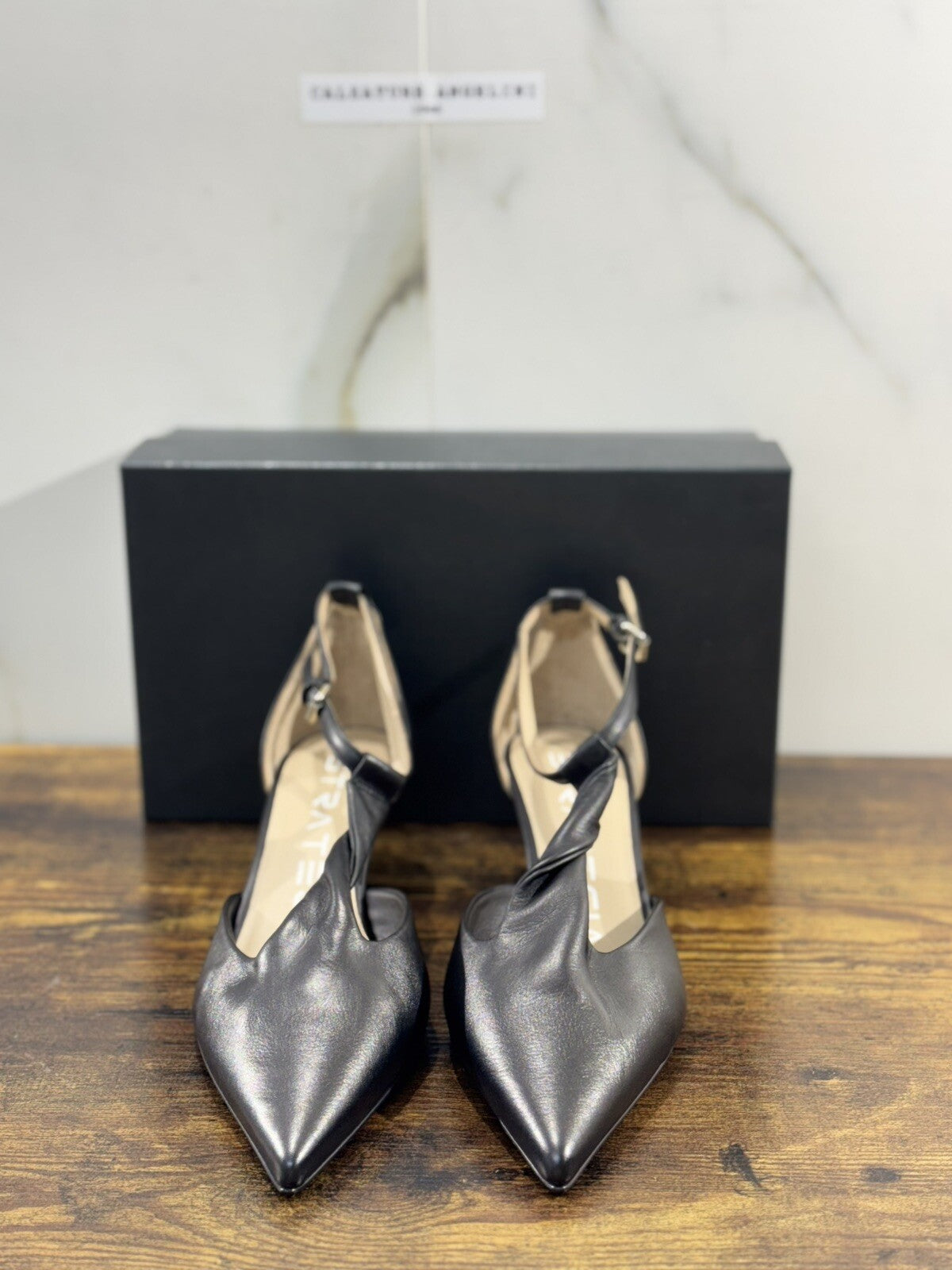 Strategia Scarpa Donna Pelle Nero Luxury Woman Shoes Strategia 40