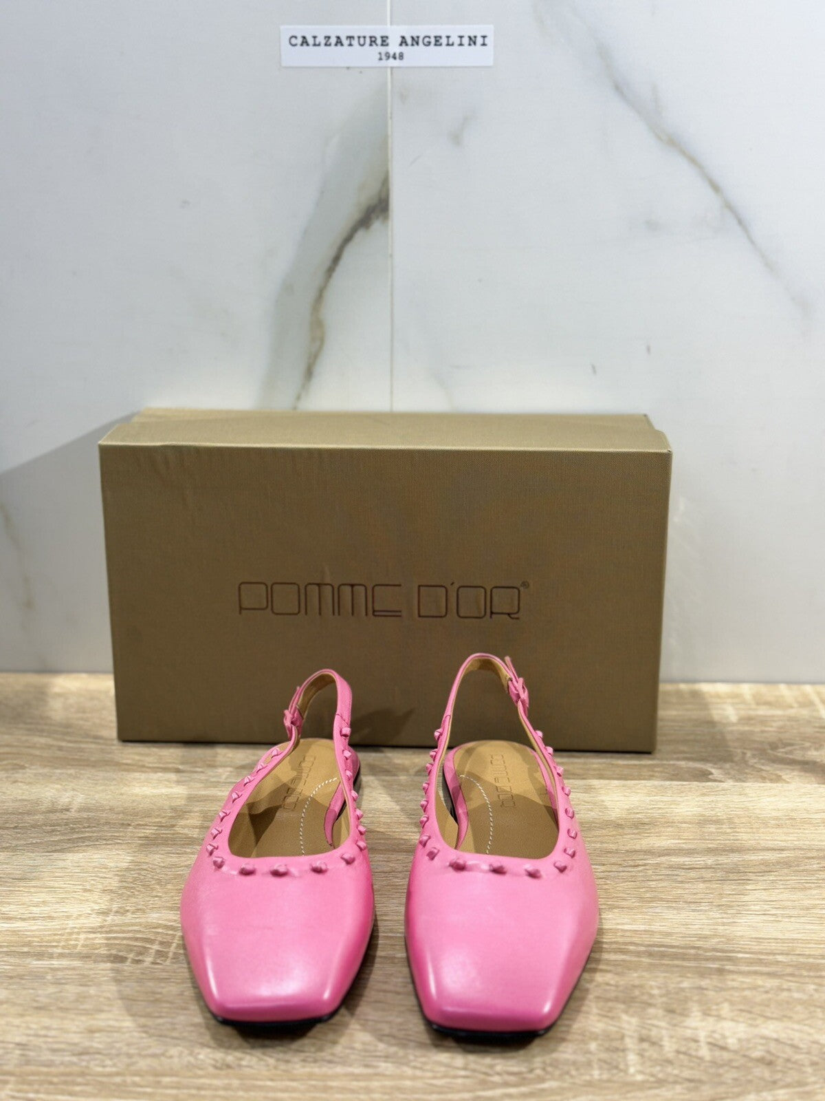 Pomme D’or Sling Back Donna Pelle Pink Luxury Handmade Woman Pomme D’or 37
