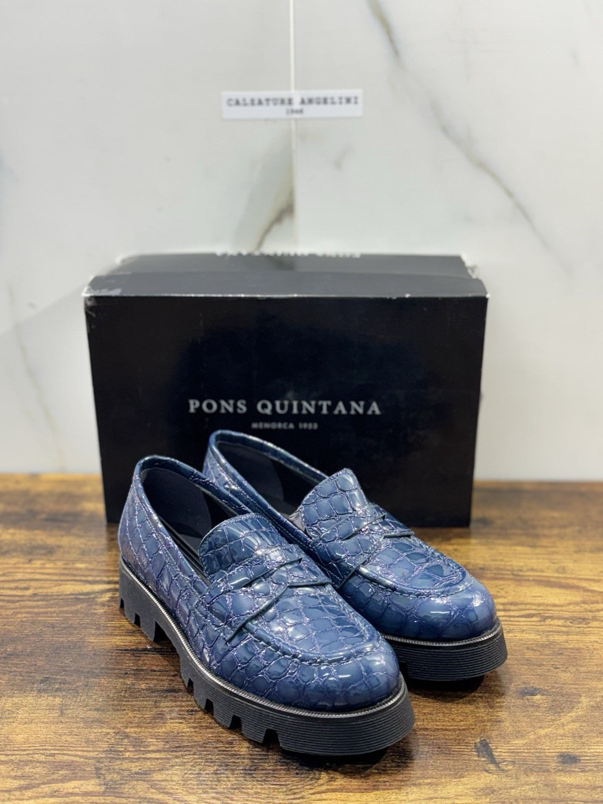 Pons Quintana Mocassino Donna Pelle Blu Extra Light Casual Loafer 38