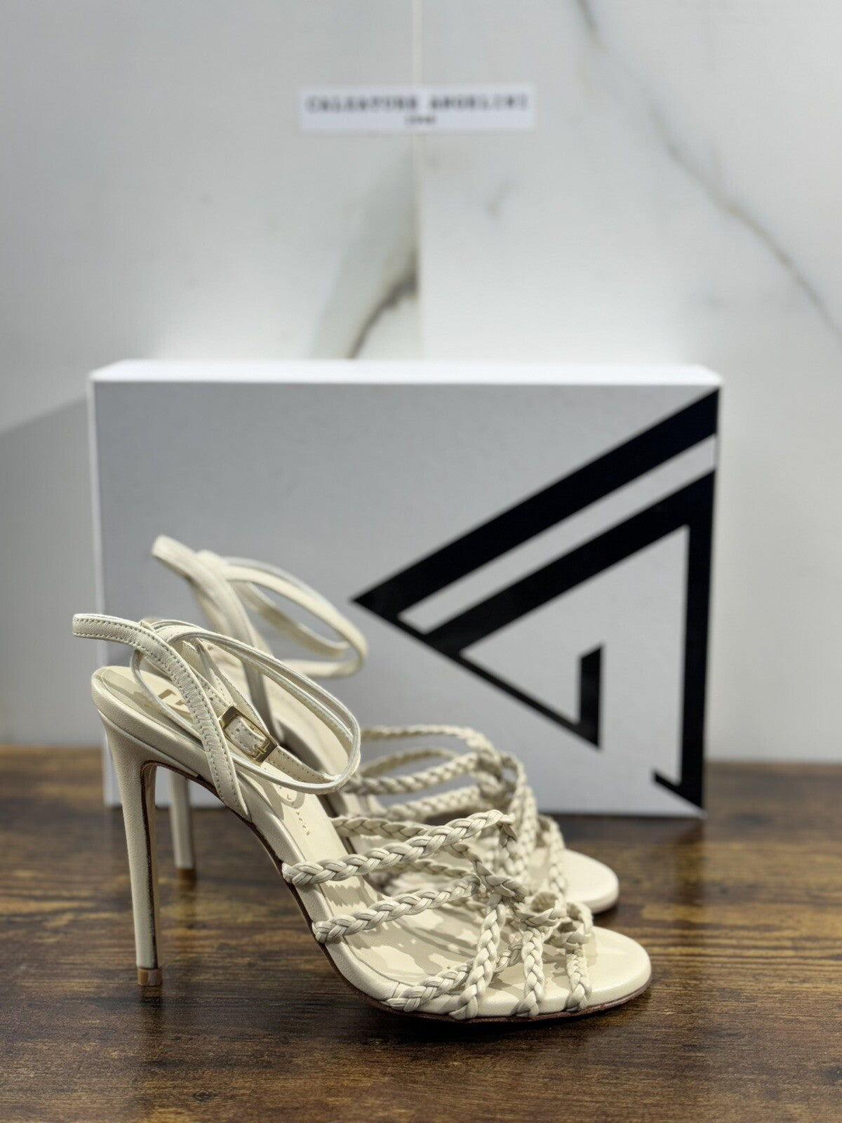 Giampaolo Viozzi Sandalo Donna Beige Pelle Tacco Luxury Woman Sandal 37