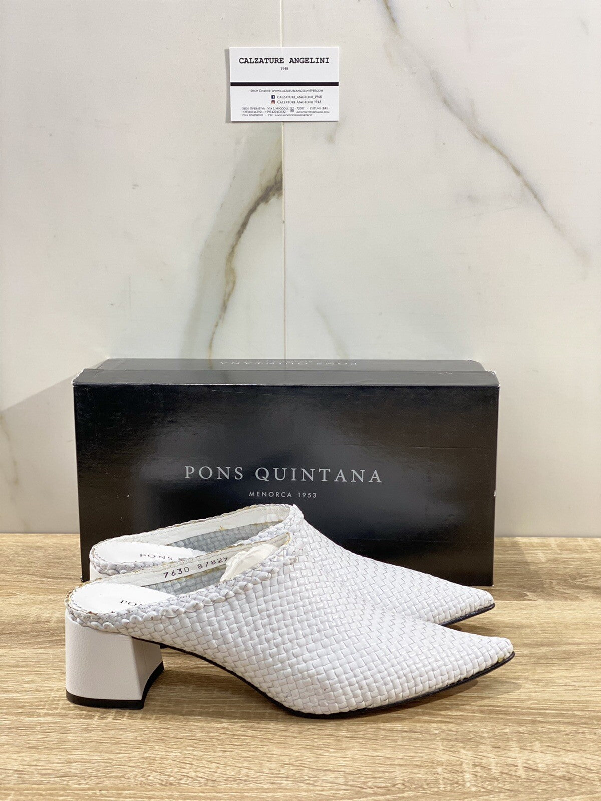 Pons quintana Mule donna pelle Bianca Carol modello 38