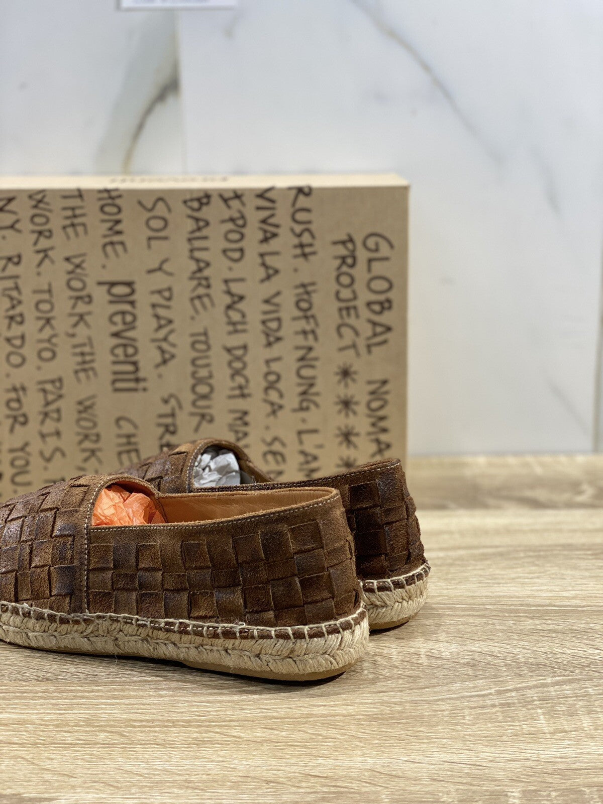 Preventi Espadrilles Uomo In Pelle Intrecciata Cuoio Luxury Men Shoe Preventi 40