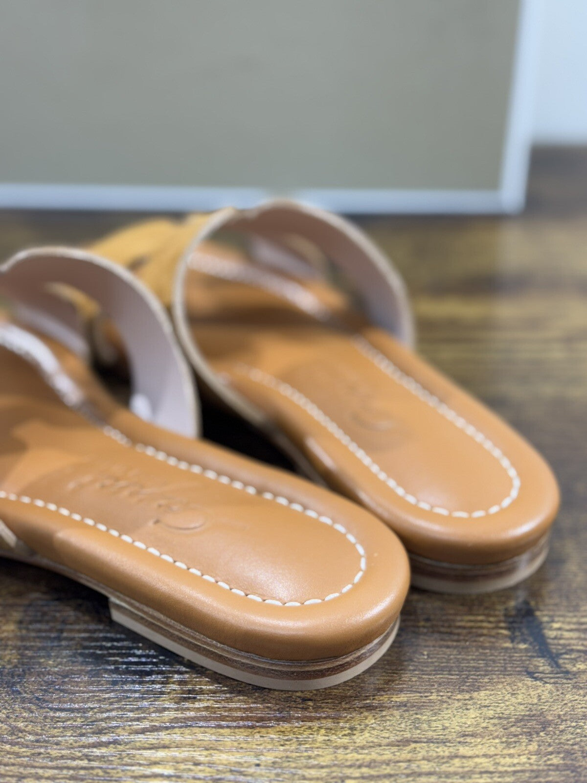 Capri Sandalo Donna In Suede Cuoio Fatto A Mano In Italia Fondo Cuoio 38