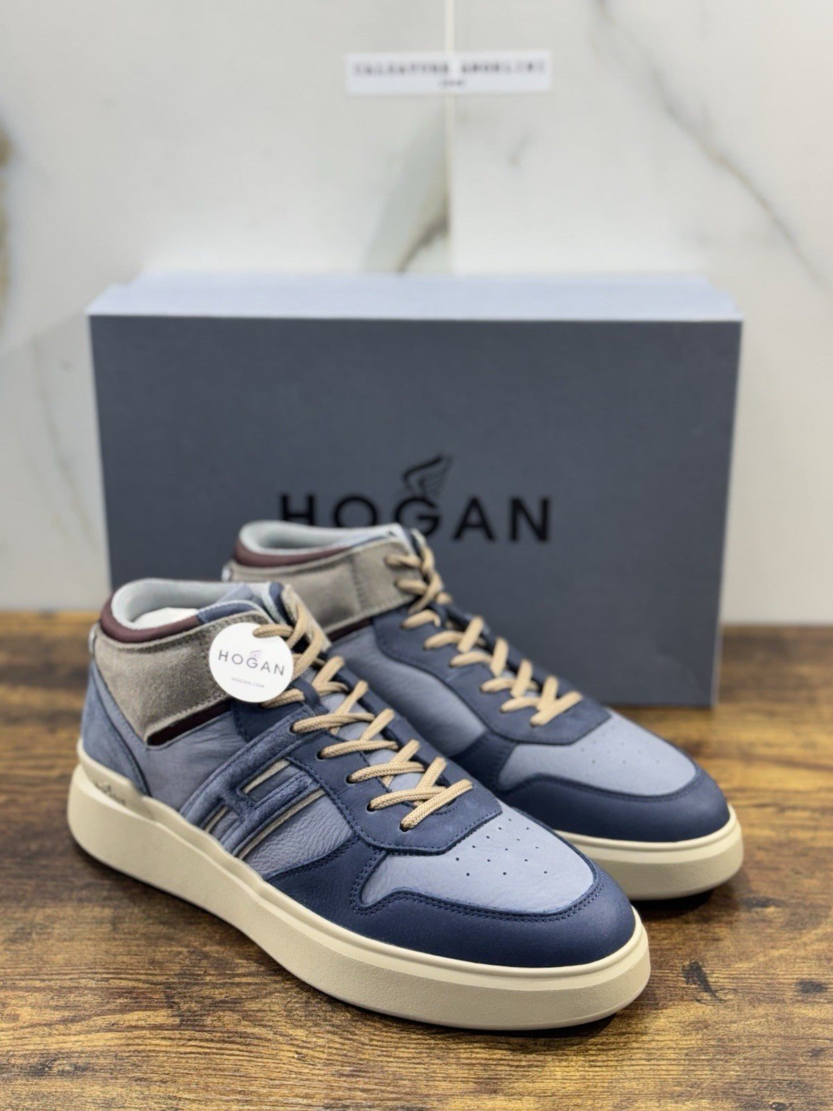 Hogan H580 High Pelle Blu Memory Foam Casual Hogan Uomo 41