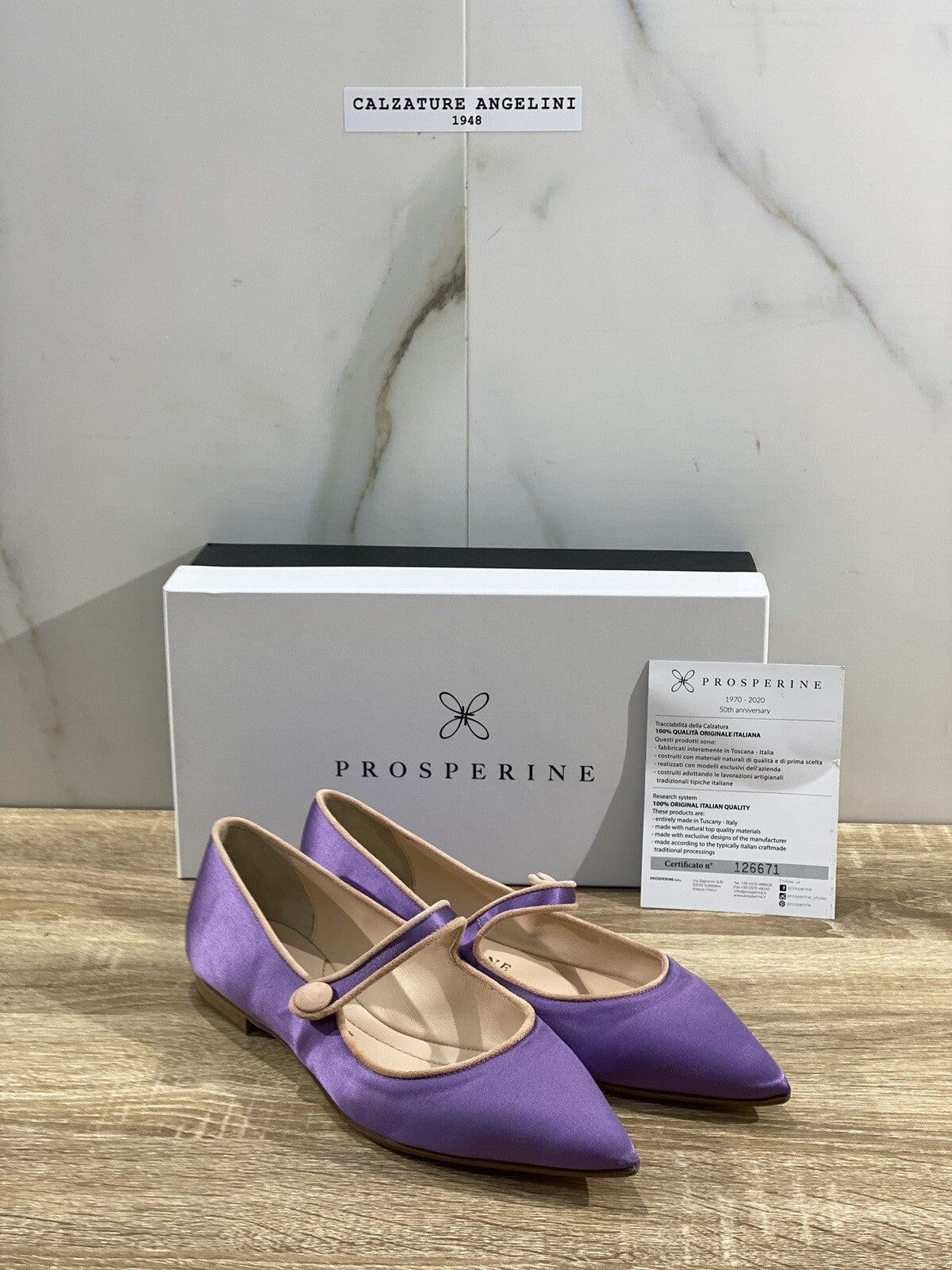 Prosperine Donna Ballerina Lavorazione Sacchetto Raso Viola 38