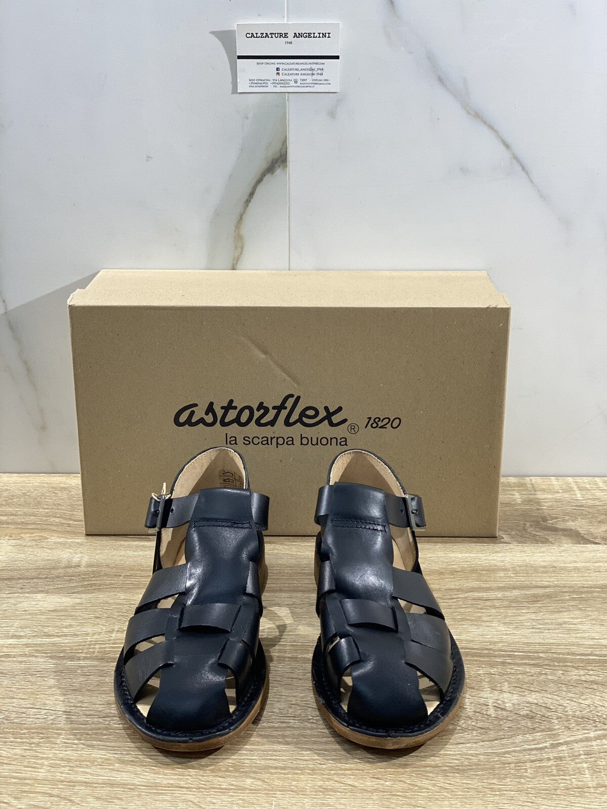 Astorflex Sandalo uomo Monkflex in Pelle Nera luxury made in italy 40