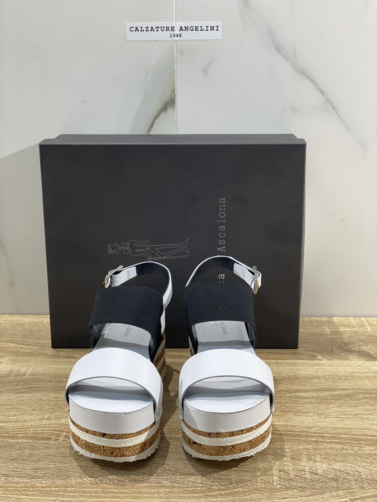 Duca D’ascalona Zoccolo Summer Vero Sughero Donna Fatto A Mano Pelle White 36