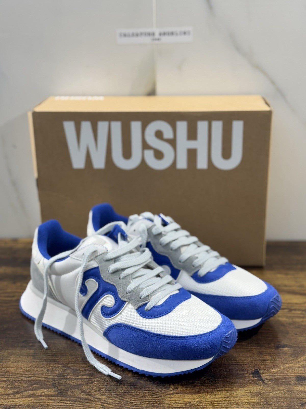 Wushu Ruyi Sneaker Uomo Casual Bianco Azzurro 44