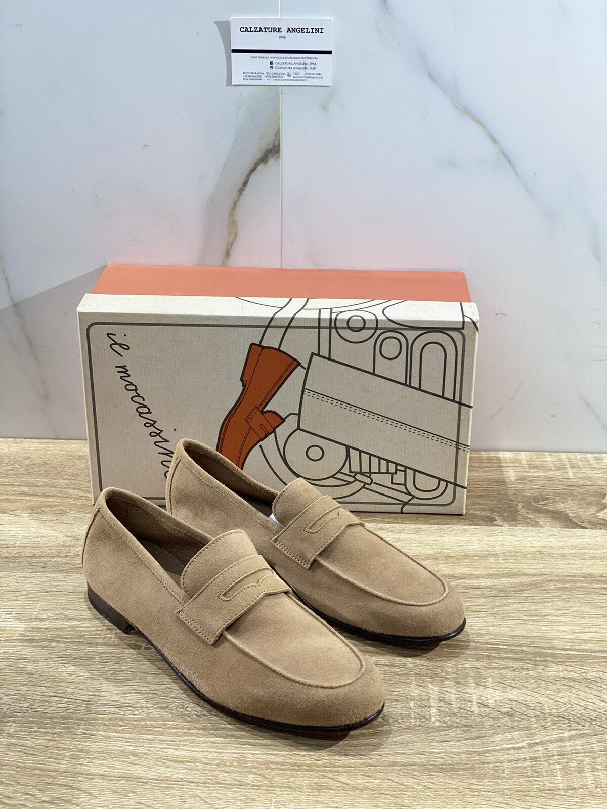 Il Mocassino Scarpa Uomo Tasca In Suede Sabbia Luxury Men Shoes 42.5