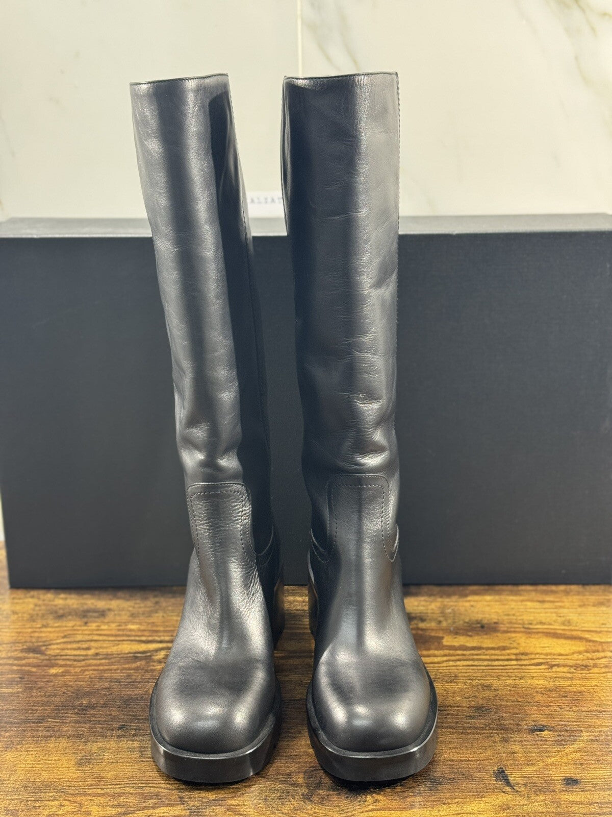Strategia Stivale Donna A5471 Pelle Nero Luxury Biker Boot Woman 38