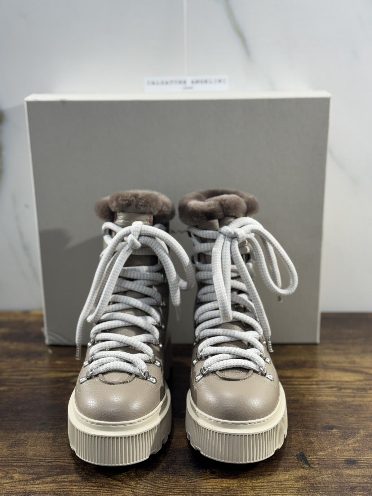 Santoni Mountain Boot Donna Pelle Light Casual Luxury Boot Woman Santoni 38