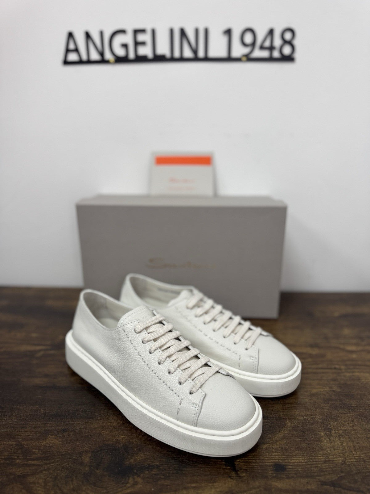 Santoni Sneaker Icon Pelle Bianca Casual Scarpa Santoni 40