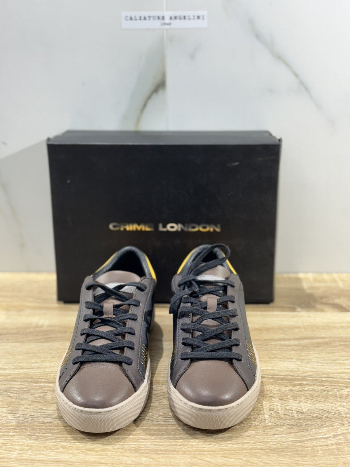 Crime London Sneaker Uomo Low Top Essential Pelle Marrone Casual Men Shoes 41