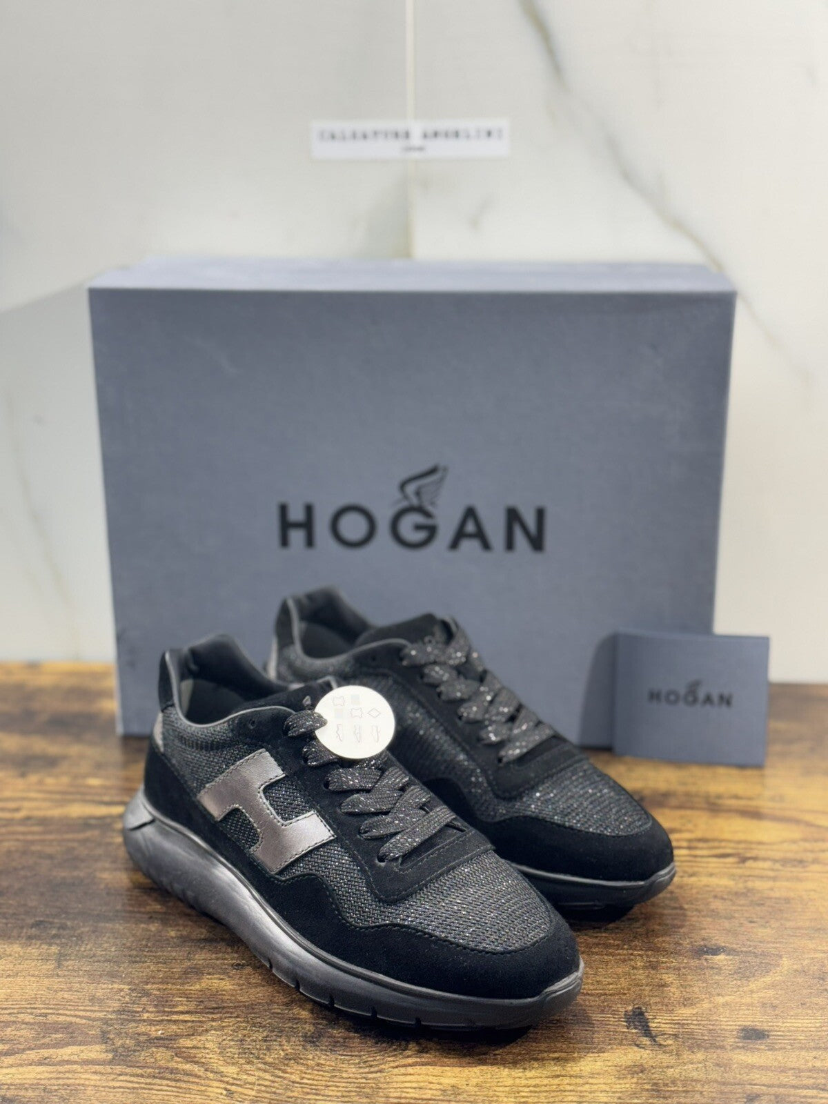 Hogan Interactive 3 sneaker Donna extra light Suede Nero pelle 36