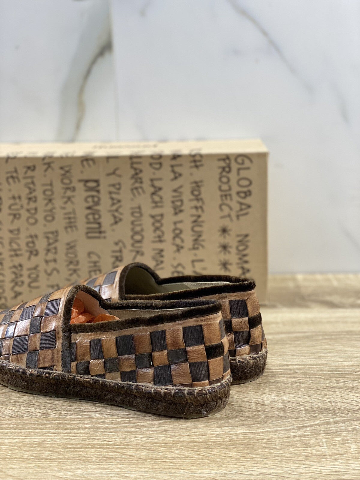 Preventi Espadrilles Uomo In Pelle Intrecciata Cuoio Luxury Men Shoe Preventi 40