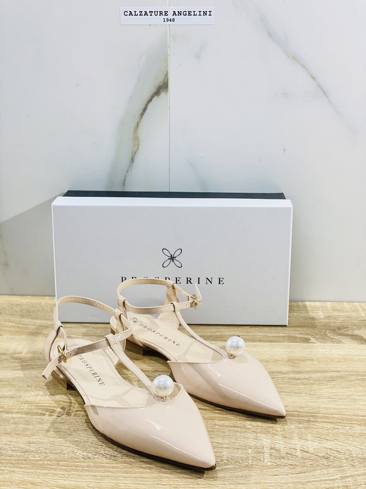 Prosperine Ballerina donna in Vernice Beige Luxury made in italy 40
