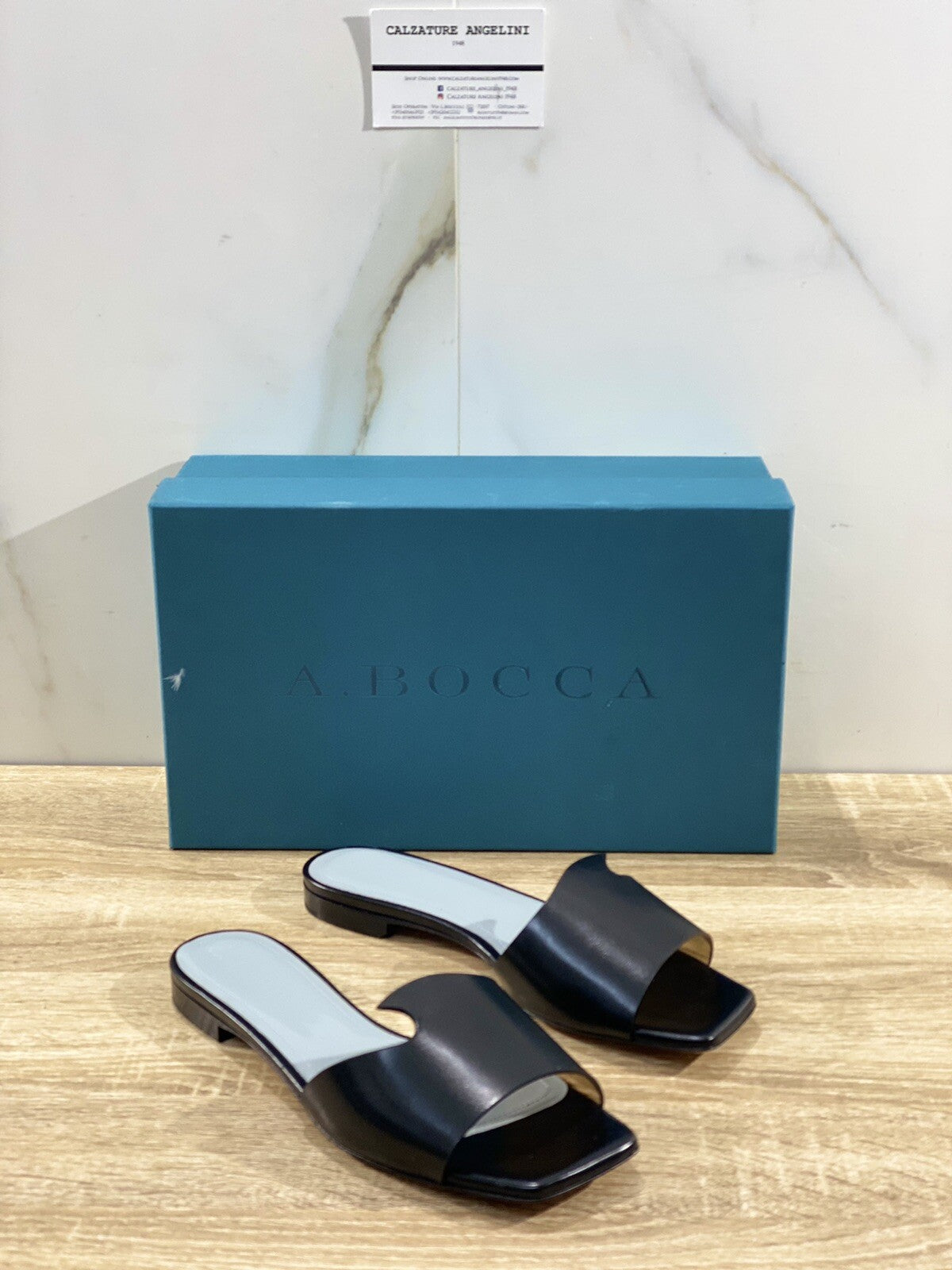 A.bocca Sandalo Donna AB2102 In Pelle Nera Luxury Sandal Woman 41