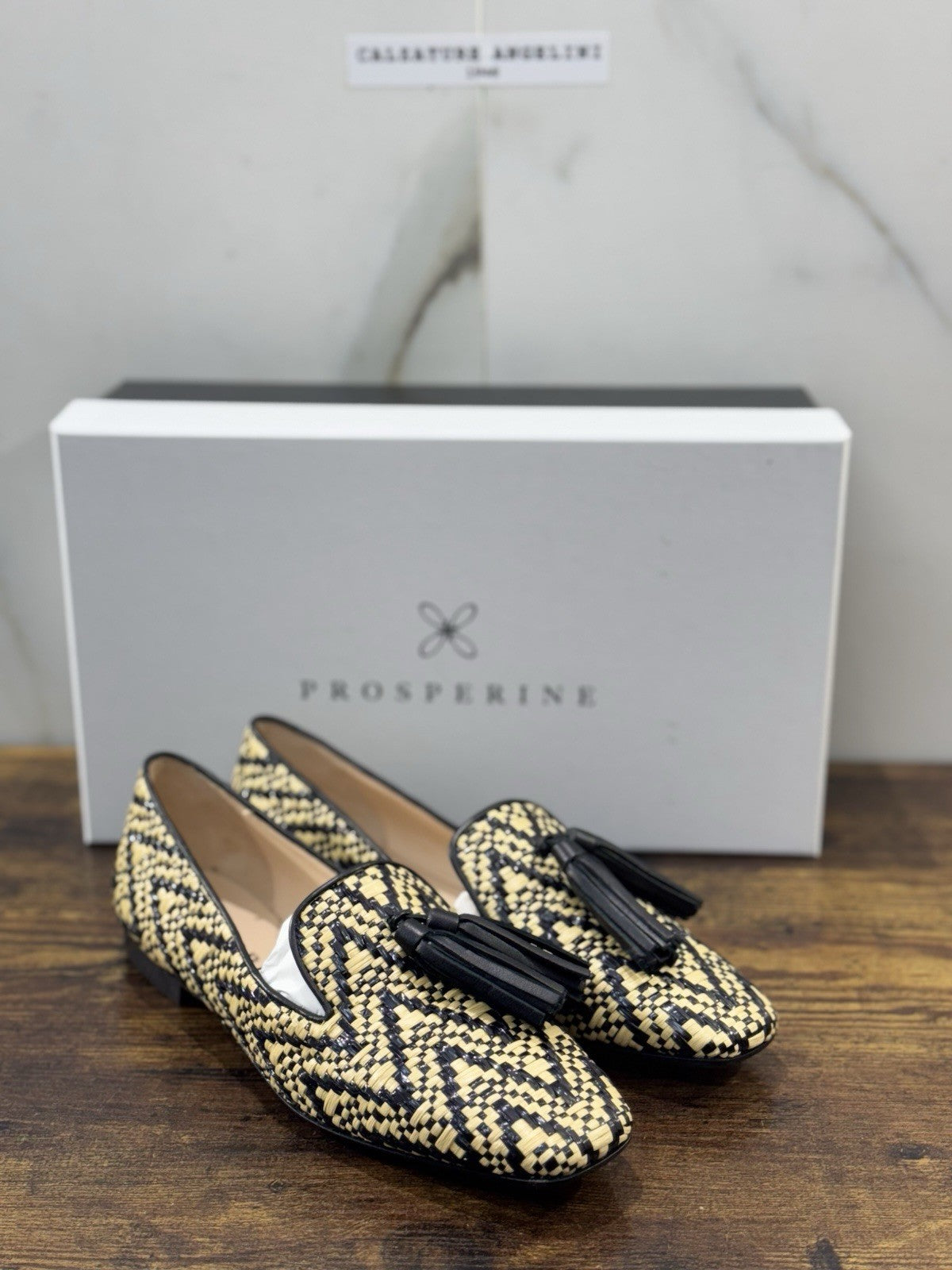 Prosperine Ballerina Pelle Nero Beige Con Tacco Causal Donna 37