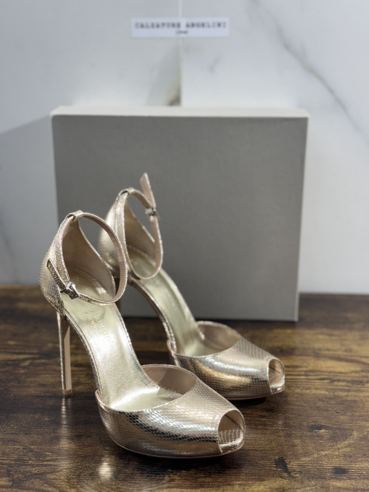 Sergio Levantesi Sandalo Donna Petra Platino Luxury Woman Sandal 38.5