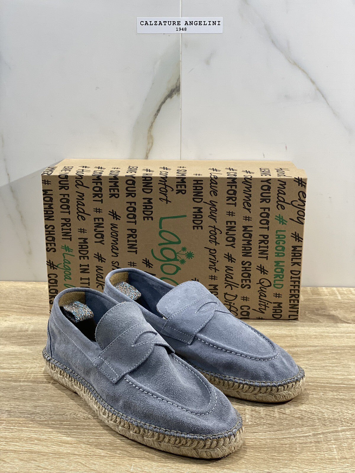 Lagoa Mocassino Uomo Suede Avio Summer Walk Fondo Gomma 40