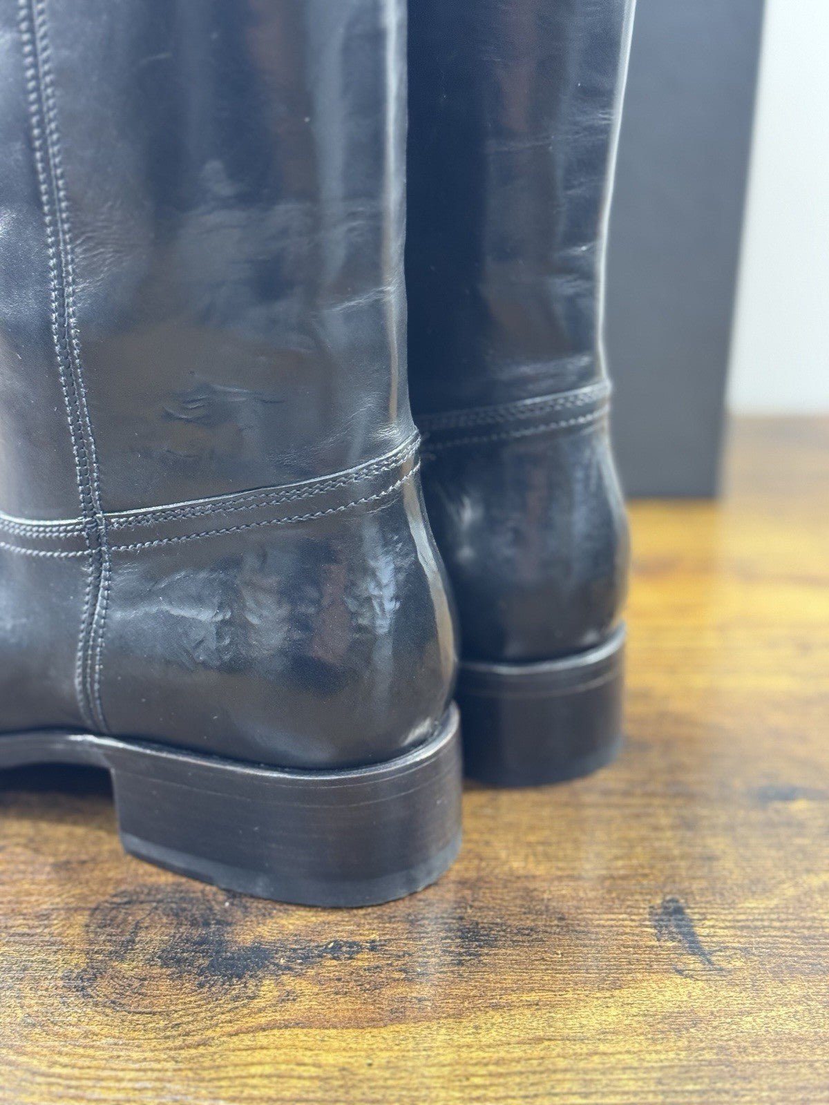 Silvano Sassetti Stivale Pelle Nero Luxury Handmade Donna 37