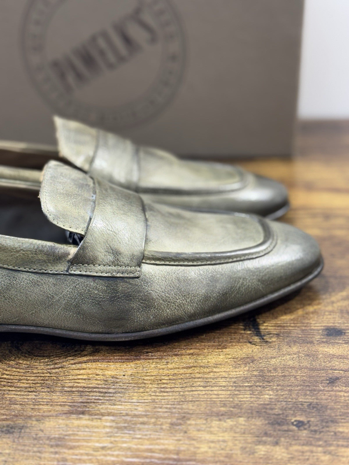 Pawelk’s Mocassino Uomo Pelle Militare Hand Made In Italy Washed 43